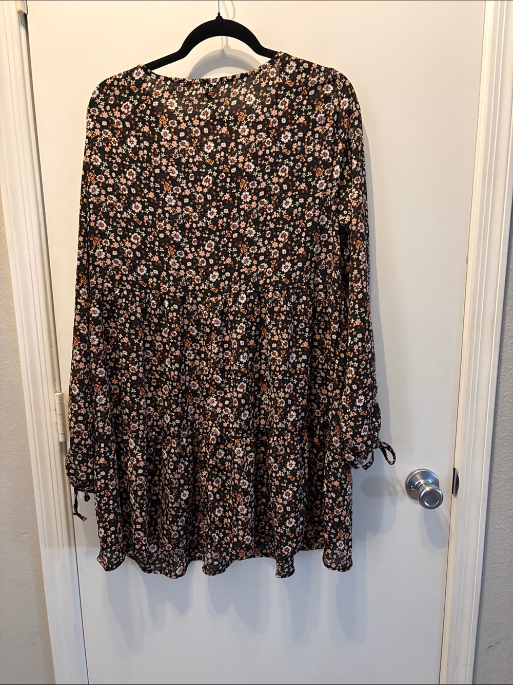 wild fable women’s Black Floral Midi Dress with Pink and Cream Flowers size xxl - Picture 2 of 6